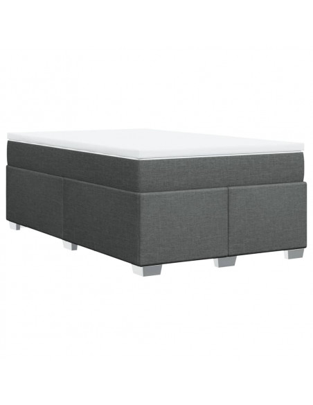 Giroletto a Molle con Materasso Grigio Scuro 120x190cm Tessuto