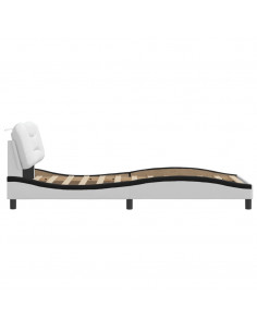 Giroletto con Testiera Bianco e Nero 90x200 cm in Similpelle 2