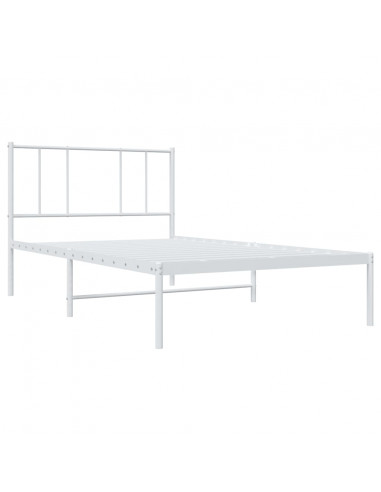 Giroletto con Testiera Metallo Bianco 90x190 cm