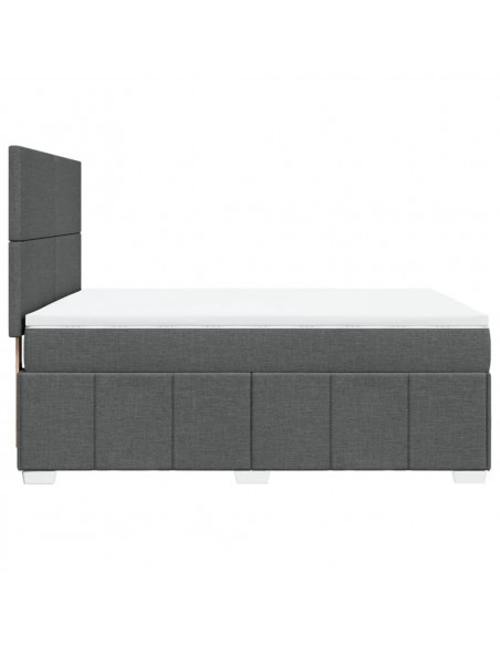 Giroletto a Molle con Materasso Grigio Scuro 160x200 cm Tessuto