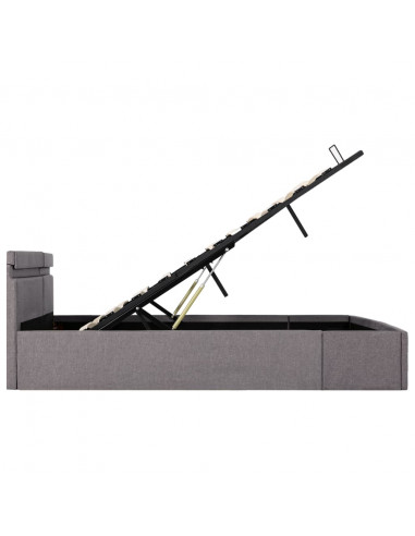 Giroletto Idraulico Contenitore LED Tortora Tessuto 160x200cm