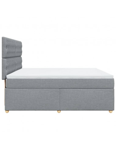 Giroletto a Molle con Materasso Grigio Chiaro180x200 cm Tessuto