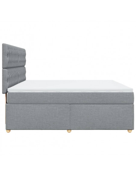 Giroletto a Molle con Materasso Grigio Chiaro180x200 cm Tessuto