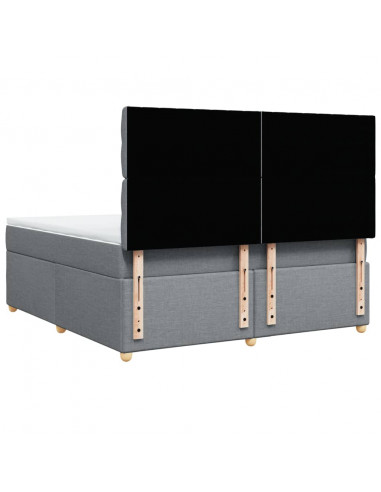 Giroletto a Molle con Materasso Grigio Chiaro180x200 cm Tessuto