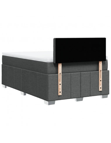 Giroletto a Molle con Materasso Grigio Scuro 120x200 cm Tessuto