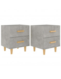 Comodini 2 pz Grigio Cemento 40x35x47,5 cm 2