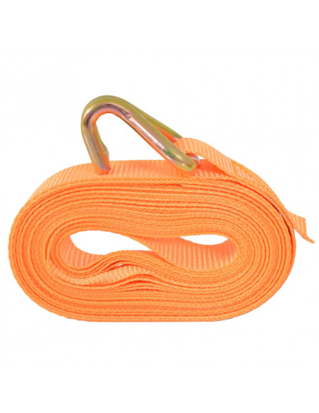 Cinghie d'Ancoraggio 4 pz a Cricchetto 0,4 T 6mx25mm Arancione