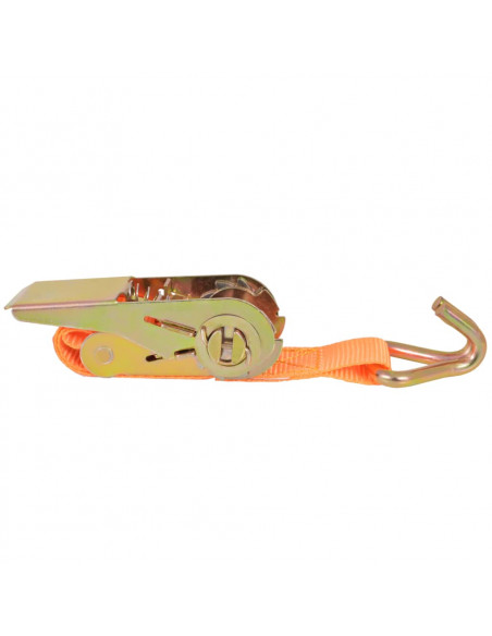 Cinghie d'Ancoraggio 4 pz a Cricchetto 0,4 T 6mx25mm Arancione