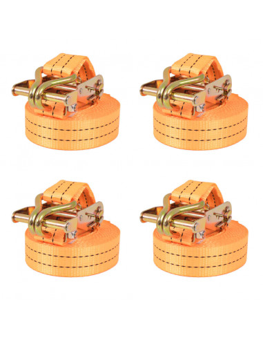 Cinghie d'Ancoraggio 4 pz a Cricchetto 1 T 6mx38mm Arancione