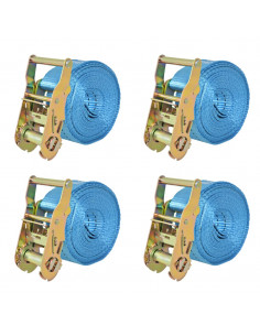 Cinghie d'Ancoraggio 4 pz a Cricchetto 2 T 6mx38mm Blu 2