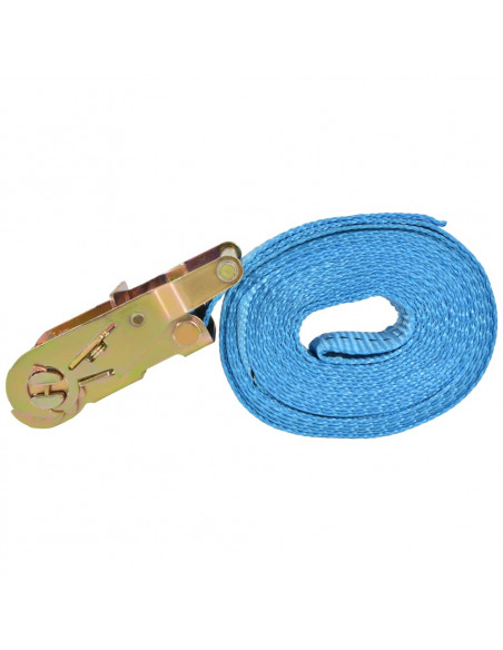 Cinghie d'Ancoraggio 4 pz a Cricchetto 2 T 6mx38mm Blu