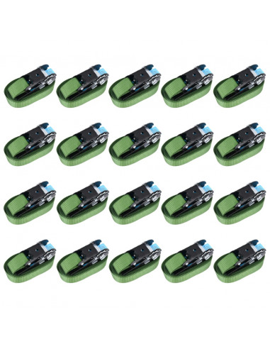 Cinghie d'Ancoraggio a Cricchetto 20 pz 800 daN 6m Verde