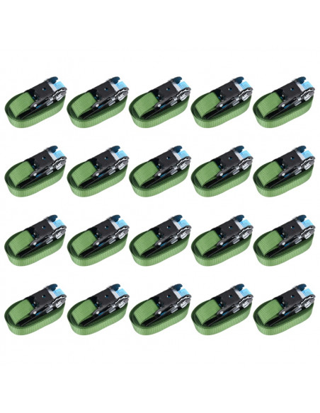 Cinghie d'Ancoraggio a Cricchetto 20 pz 800 daN 6m Verde