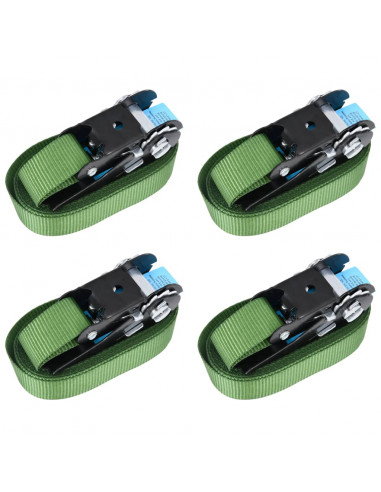 Cinghie d'Ancoraggio a Cricchetto 4 pz 800 daN 6m Verde