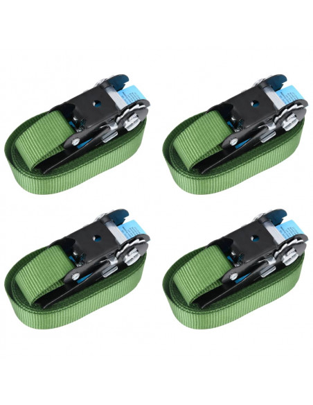 Cinghie d'Ancoraggio a Cricchetto 4 pz 800 daN 6m Verde