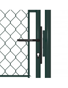 Cancello da Giardino in Acciaio 100x200 cm Verde 2