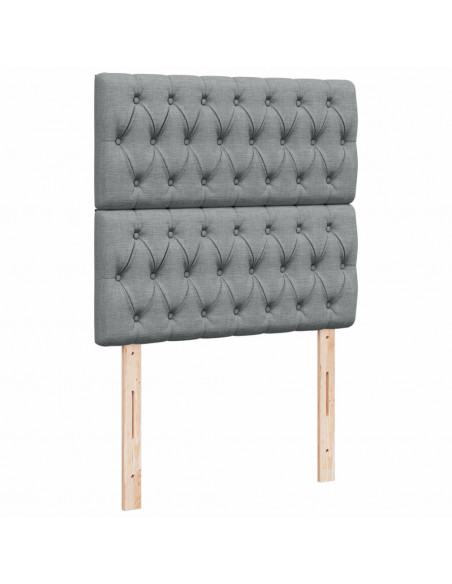 Giroletto a Molle con Materasso Grigio Chiaro100x200 cm Tessuto