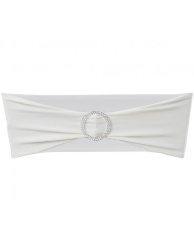 Fascia Elasticizzata Crema Decorativa Sedia con Fibbia Diamante 25 pz