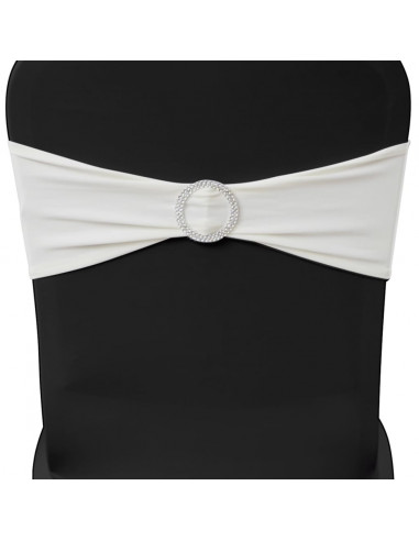 Fascia Elasticizzata Crema Decorativa Sedia con Fibbia Diamante 25 pz