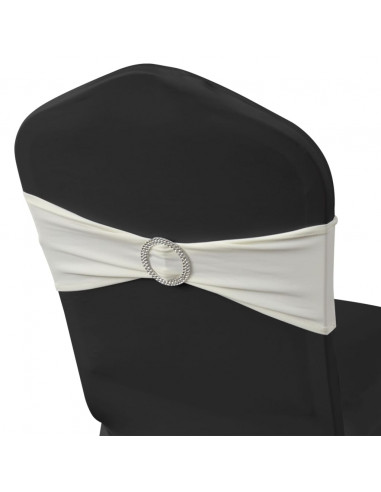 Fascia Elasticizzata Crema Decorativa Sedia con Fibbia Diamante 25 pz
