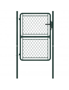 Cancello da Giardino in Acciaio 100x125 cm Verde 2