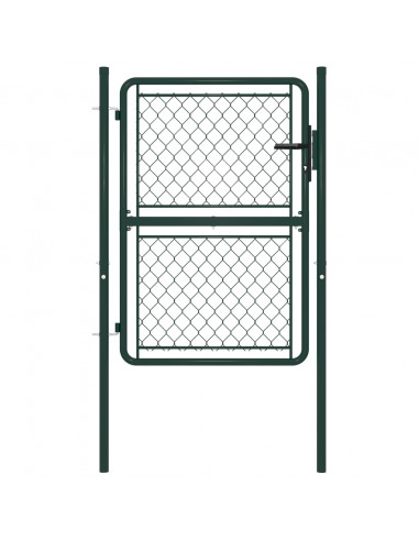 Cancello da Giardino in Acciaio 100x125 cm Verde