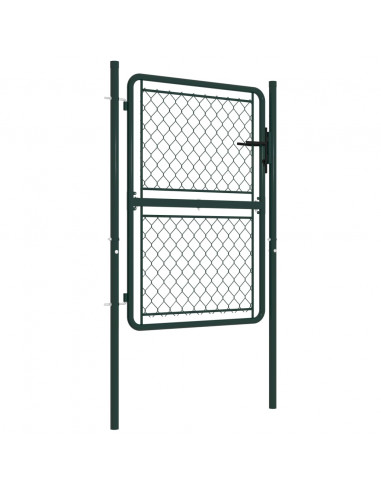 Cancello da Giardino in Acciaio 100x125 cm Verde