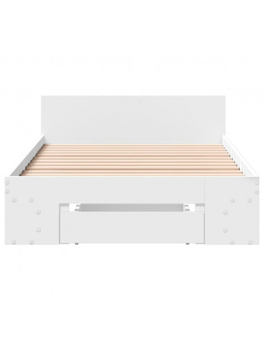 Giroletto con Cassetto Bianco 75x190 cm in Legno Multistrato