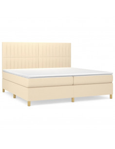 Giroletto a Molle con Materasso Crema 200x200 cm in Tessuto 2