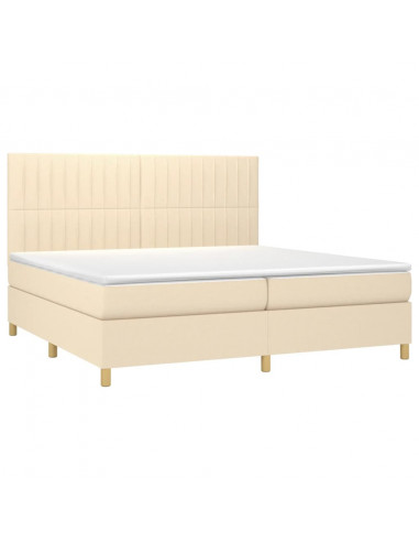 Giroletto a Molle con Materasso Crema 200x200 cm in Tessuto