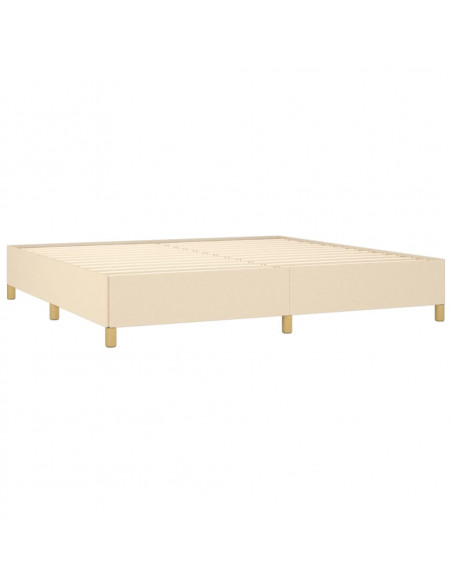 Giroletto a Molle con Materasso Crema 200x200 cm in Tessuto