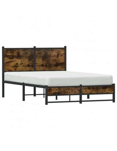 Giroletto con Testiera Metallo Rovere Fumo 120x190 cm