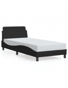 Giroletto con Testiera Nero 90x200 cm in Tessuto 2