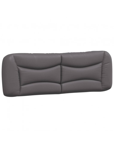 Giroletto con Testiera Grigio 160x200 cm in Similpelle