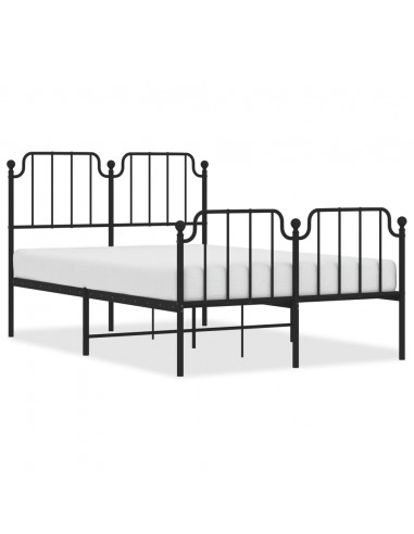 Giroletto con Testiera e Pediera Metallo Nero 120x200 cm