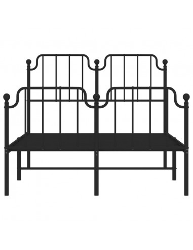 Giroletto con Testiera e Pediera Metallo Nero 120x200 cm