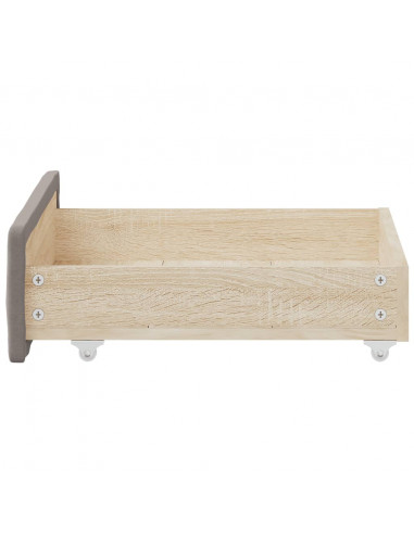 Cassetti da Letto 2pz Tortora in Legno Multistrato e Tessuto