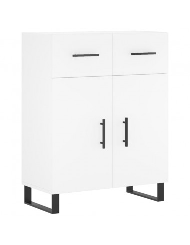 Credenza Bianca 69,5x34x180 cm in Legno Multistrato