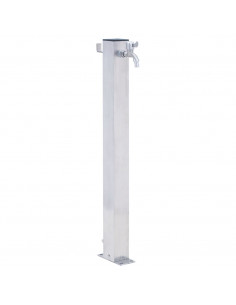 Colonna d'Acqua da Giardino 100 cm Acciaio Inox Quadrato 2