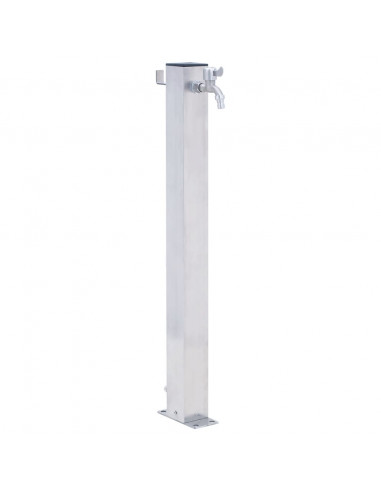 Colonna d'Acqua da Giardino 100 cm Acciaio Inox Quadrato