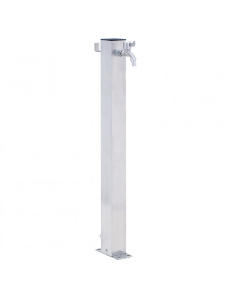 Colonna d'Acqua da Giardino 100 cm Acciaio Inox Quadrato