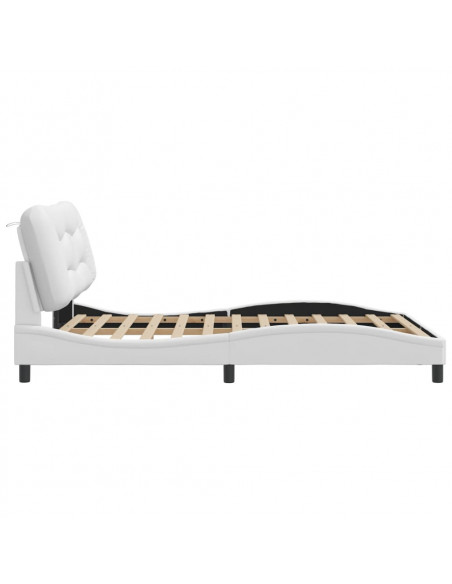 Giroletto con Testiera Bianco 140x190 cm in Similpelle
