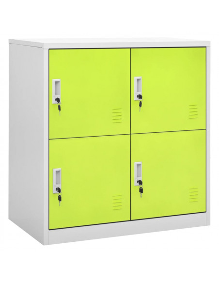 Armadietto a Chiave Grigio Chiaro e Verde 90x45x92,5 cm Acciaio