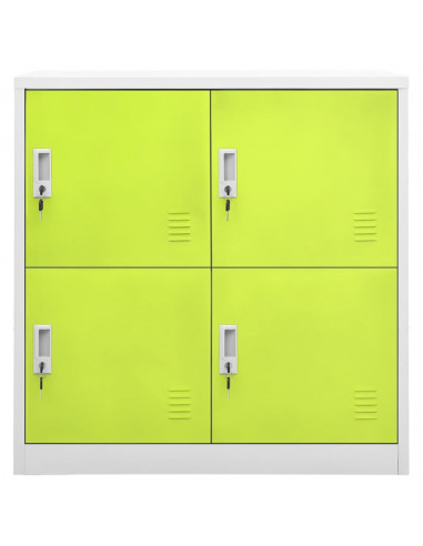 Armadietto a Chiave Grigio Chiaro e Verde 90x45x92,5 cm Acciaio