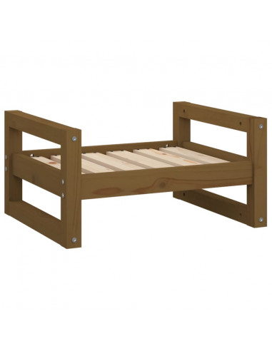 Cuccia per Cani Miele 55,5x45,5x28 cm Legno Massello di Pino