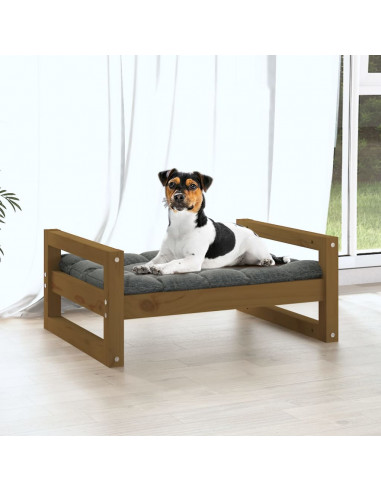 Cuccia per Cani Miele 55,5x45,5x28 cm Legno Massello di Pino