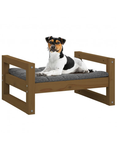 Cuccia per Cani Miele 55,5x45,5x28 cm Legno Massello di Pino