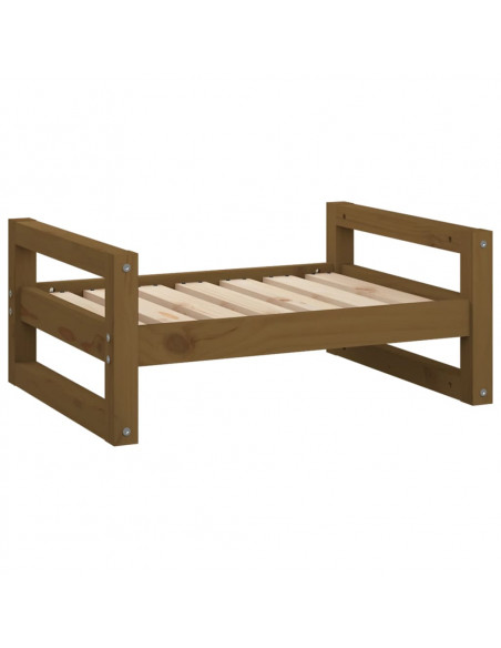 Cuccia per Cani Miele 65,5x50,5x28cm in Legno Massello di Pino