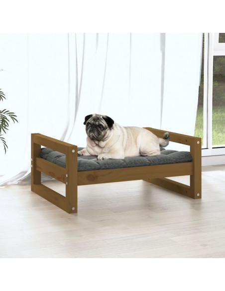 Cuccia per Cani Miele 65,5x50,5x28cm in Legno Massello di Pino
