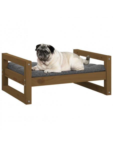 Cuccia per Cani Miele 65,5x50,5x28cm in Legno Massello di Pino